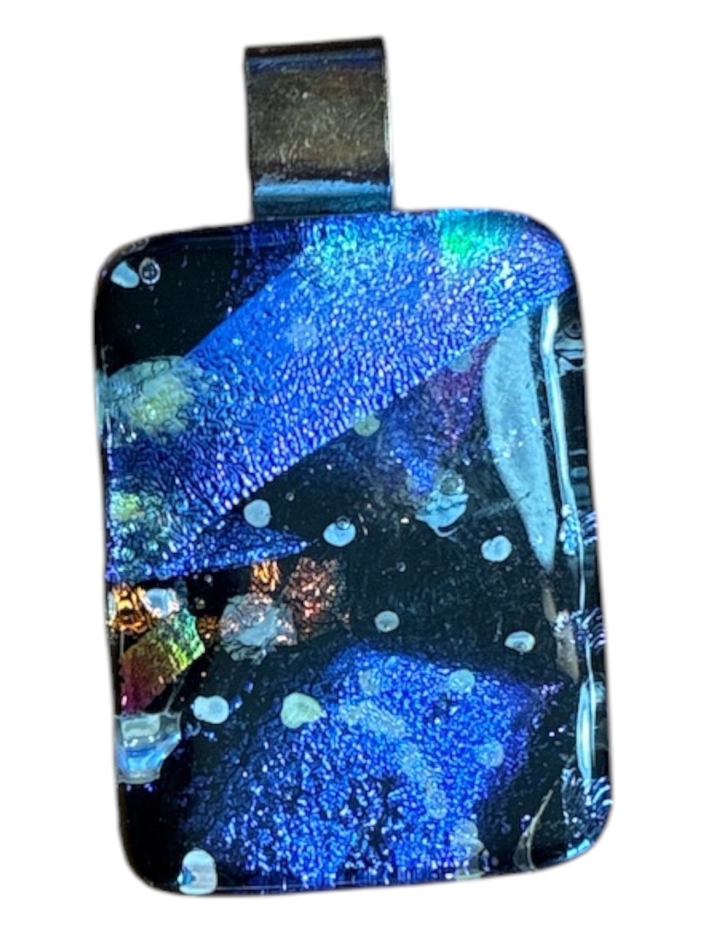 Blue Graffiti Glass Pendant